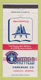 Matchbook Cover - Sheffield Hardware Americus GA 30 Strike