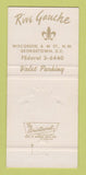 Matchbook Cover - Rive Gauche French Restaurant Washington DC 30 Strike