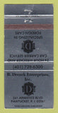 Matchbook Cover - D Drezek Car Carrier Trucking Pawtucket RI WEAR 30 Strike