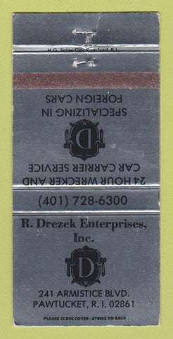 Matchbook Cover - D Drezek Car Carrier Trucking Pawtucket RI WEAR 30 Strike
