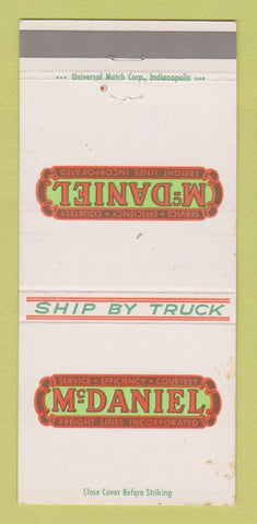 Matchbook Cover - McDaniel Trucking Carwfordsville IN WEAR 30 Strike