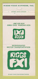 Matchbook Cover - Riggs FXI Trucking Refrigerated New Bremen OH 30 Strike