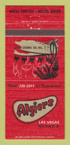 Matchbook Cover - Algiers Hotel Las Vegas NV 30 Strike