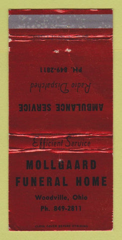 Matchbook Cover - Mollgaard Funeral Home Woodville OH WEAR 30 Strike