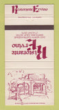Matchbook Cover - Ristorante Ervino Santa Ana CA 30 Strike