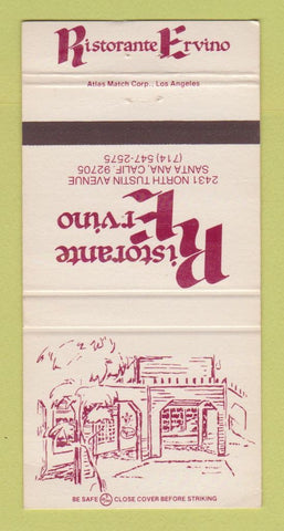 Matchbook Cover - Ristorante Ervino Santa Ana CA 30 Strike