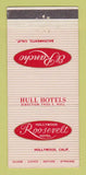Matchbook Cover - Hollywood Roosevelt Hotel CA El Rancho Sacramento 30 Stick