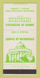 Matchbook Cover - Chapel of Memories Crematorium Oakland CA 30 Strike
