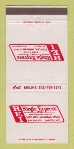 Matchbook Cover - Ringle Express Trucking Moline IL 30 Strike