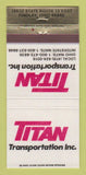 Matchbook Cover - Titan Transportation Findlay OH 30 Strike