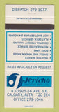 Matchbook Cover - Jericho Trucking Calgary AB 30 Strike