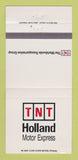 Matchbook Cover - TNT Trucking Holland Motor Express Holland MI 30 Strike