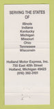 Matchbook Cover - TNT Trucking Holland Motor Express Holland MI 30 Strike