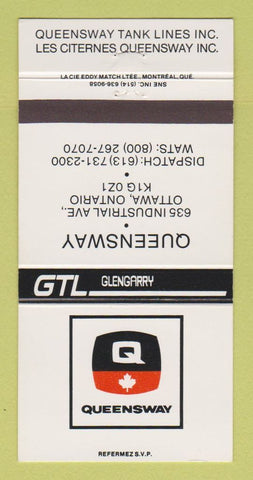 Matchbook Cover - Queensway Trucking Ottawa ON GTL 30 Strike