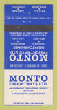 Matchbook Cover - Monto Freightways Trucking Toronto ON Montreal WEAR 30 Strike