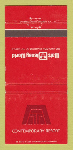 Matchbook Cover - Walt Disney World Contemporary Resort FL WEAR 30 Strike