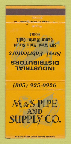 Matchbook Cover - S&M Pipe and Supply Santa Maria CA 30 Strike