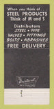 Matchbook Cover - S&M Pipe and Supply Santa Maria CA 30 Strike
