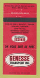 Matchbook Cover - Genesse Transport Trucking Magog Montreal QC WEAR 30 Strike