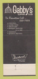 Matchbook Cover - Gabby's Supper Club West St Paul MN 30 Strike