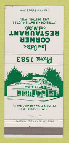 Matchbook Cover - Lake Delton Corner Restaurant Motel WI 30 Strike