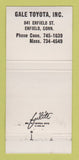 Matchbook Cover - Toyota Gale Enfield CT WEAR 30 Strike