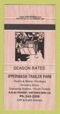 Matchbook Cover - Ipperwash Trailer Park Forest ON 30 Strike
