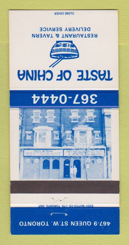 Matchbook Cover - Taste of China Restaurant Toronto ON 30 Strike