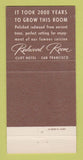 Matchbook Cover - Clift Hotel San Francisco CA Redwood Room 30 Strike
