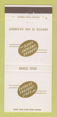 Matchbook Cover - Express Freight Lines Trucking Detroit Milwaukee  30 Strike