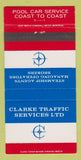 Matchbook Cover - Clarke Traffic Services Steamship Agents freight 30 Strike