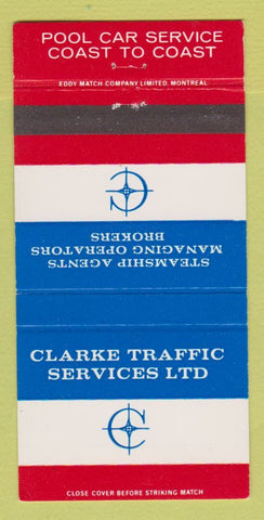 Matchbook Cover - Clarke Traffic Services Steamship Agents freight 30 Strike