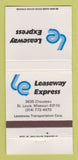 Matchbook Cover - Leaseway Express Trucking St Louis MO 30 Strike