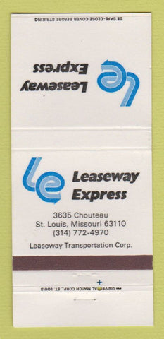 Matchbook Cover - Leaseway Express Trucking St Louis MO 30 Strike