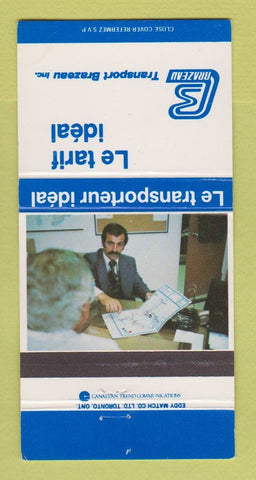 Matchbook Cover - Le Tarif Ideal Transport Brazeau Trucking QC WEAR 30 Strike