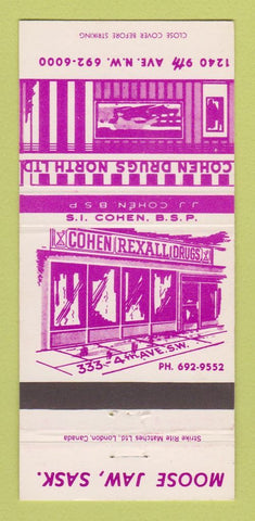 Matchbook Cover - Cohen Drug Store Moose Jaw SK 30 Strike