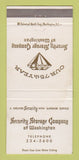Matchbook Cover - Security Storage Company Washington DC WEAR 30 Strike