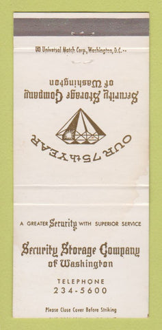 Matchbook Cover - Security Storage Company Washington DC WEAR 30 Strike