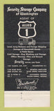 Matchbook Cover - Security Storage Company Washington DC WEAR 30 Strike