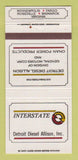 Matchbook Cover Interstate Detroit Diesel Allison Minneapolis MN Fargo 30 Strike
