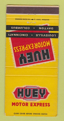 Matchbook Cover - Huey Motor Express Trucking Louisville KY Cincinnati 30 Strike
