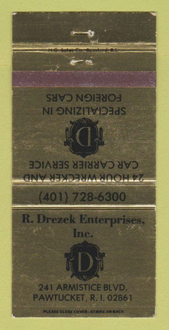 Matchbook Cover - Drezek Trucking Pawtucket RI WEAR 30 Strike