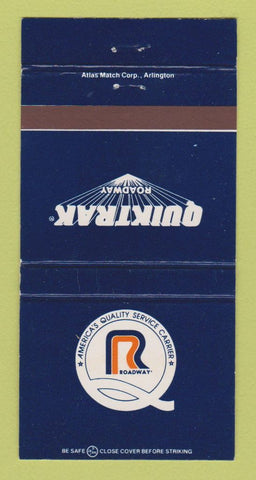 Matchbook Cover - Roadway Trucking Quiktrak 30 Strike