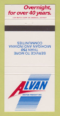 Matchbook Cover - Alvan Motor Freight Trucking MI IN 30 Strike