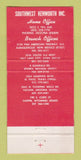 Matchbook Cover - Kenworth Trucks Dart Great Dane Euclid Phoenix AZ 30 Strike