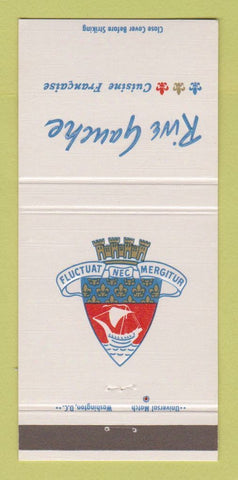 Matchbook Cover - Rive Gauche French Restaurant Washington DC 30 Strike