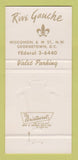Matchbook Cover - Rive Gauche French Restaurant Washington DC 30 Strike