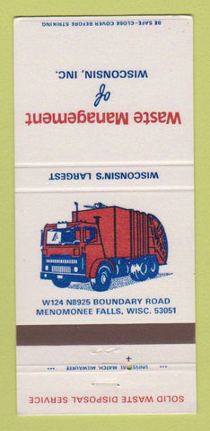 Matchbook Cover - Waste Management of Menomonee Falls WI 30 Strike