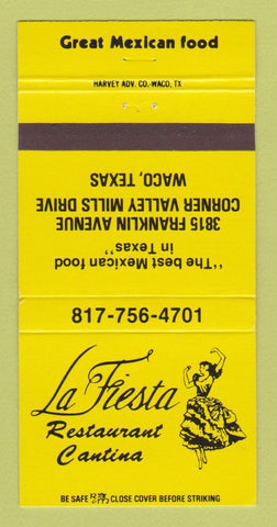 Matchbook Cover - La Fiesta Mexican Restaurant Waco TX girlie 30 Strike