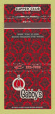Matchbook Cover - Gabby's Supper Club West St Paul MN 30 Strike